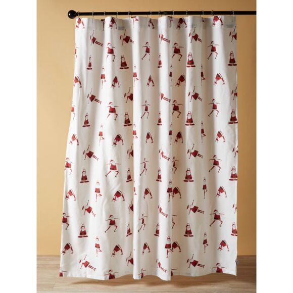 Cynthia Rowley 72x72 Santa Christmas Holiday Printed Fabric Shower Curtain, New - Picture 1 of 3